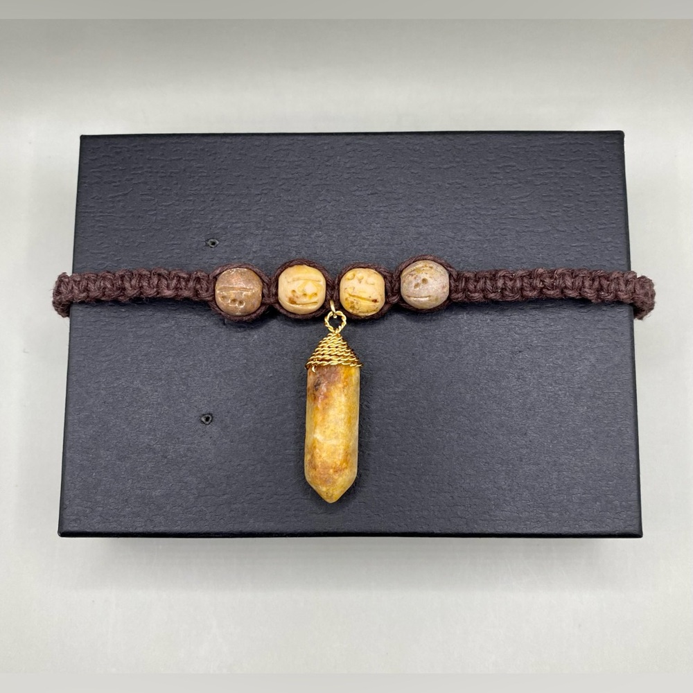 🍂Morganite Carved Soapstone Hemp Choker